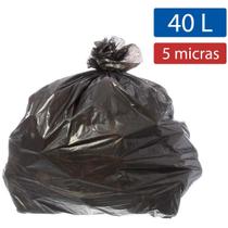 Saco para lixo 40 Litros Preto 55x59cm 5 micras - 10 UN - Ecoplan