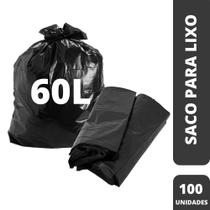 Saco para lixo 60 litros preto 100 unidades - innovaplast