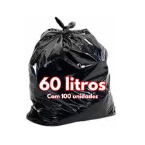 Saco para Lixo 60 litros preto -70x80 Pacote com 3,00 kg - 100 unidades Saco para Lixo 60 litros preto -70x80 Pacote com 3,00 kg - 100 unidades