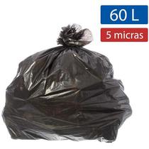 Saco Para Lixo 60l Preto 60x70cm 5 Micras Pacote Com 100