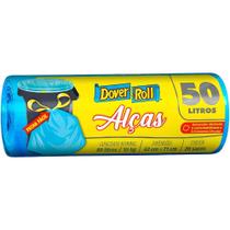 Saco Para Lixo Com Alças Azul 50L 20un - Dover Roll