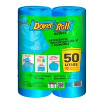 Saco para lixo dover roll resist 50 litros reforçado, pack econômico 60 unidades