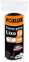 Saco para Lixo Foxlux 100 litros 75cm x 105cm Preto 10 Unidades Embalagem Rolo