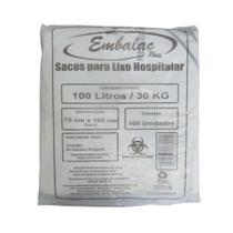 Saco para Lixo Infectante 100 Litros Branco Embalac - Pacote com 100 Unidades Saco para Lixo Infectante 100 Litros Branco Embalac - Pacote com 100 Unidades