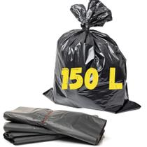 Saco para Lixo Preto 150 Litros, pacote com 100 unidades, tamanho 90x90x0,07