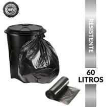 Saco Para Lixo Preto 60 Litros Resistente