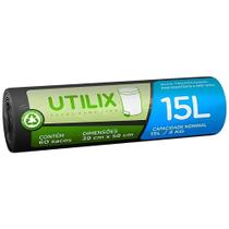 Saco Para Lixo Preto Utilix 15L 60un - Dover Roll Saco Para Lixo Preto Utilix 15L 60un - Dover Roll