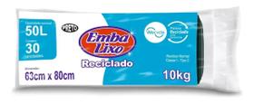 Saco Para Lixo Reciclado Preto 50l Com 30 Unidades Embalixo Kit 2un