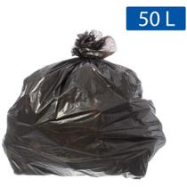 Saco para Lixo Reforçado 50L Preto 63X80CM 5 Micras - Pacote com 100 Unidades