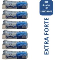 Saco para Lixo Verom Extra Forte 30 Lts ou 6 kg Kit com 6 rolos ou 120 unidades