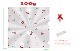 Saco Para Panettone 100g + Laço + Fecho 50 Und