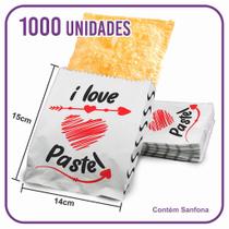 Saco Para Pastel Pequeno - Papel Kraft - I Love Pastel (1000 unidades)