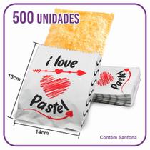 Saco Para Pastel Pequeno - Papel Kraft - I Love Pastel (500 unidades)
