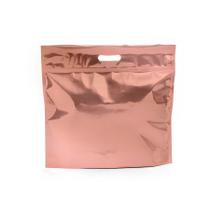 Saco para Presente Metalizado com Zip - Rose Gold - 1 unidade - Cromus - Rizzo