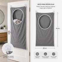 Saco para roupa suja com gancho adesivo organização da casa Saco para roupa suja com gancho adesivo organização da casa