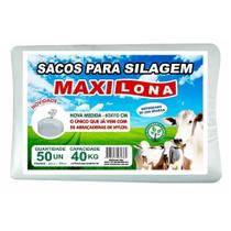 Saco para Silagem Maxi Lona Branco 60 x 110cm + Abraçadeiras Nylon 200 Micras Embalagem com 50 Unidades - Maxilona