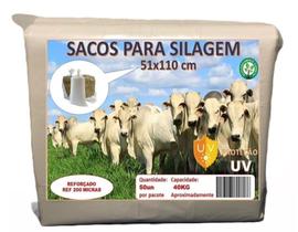 Saco Para Silagem Silo Branco 50 Unidades + 50 Abraçadeiras - Unirural Minas