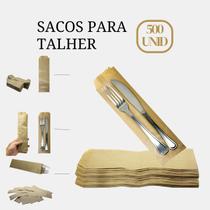 Saco para talher, papel kraft 500 unid 27x7,5cm liso sem impressão