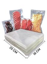 Saco plastico a vacuo p/ alimentos 18x25 x 0,12 c/ 500 unid