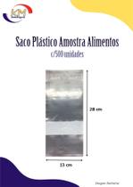 Saco plástico amostra de alimentos c/500 unid. - embalagem plástica com tarja, saco estéril (17047)