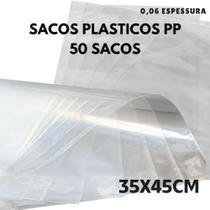 Saco plástico cristal PP 35x45cm para doces, roupas, brilhante 50 unidades