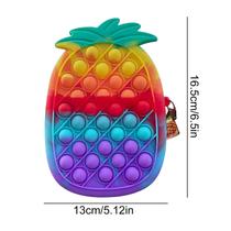 Saco plástico de bolhas de imprensa Puzzle Descompressão Fruit Pattern Bag Bolsa de silicone