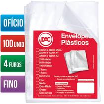 Saco Plastico Envelope 24X33 0,06 A4 Oficio C/4FUROS C/100UN