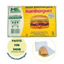Saco Plástico KROMASA p/ Hambúrguer 20X14cm c/ 500un