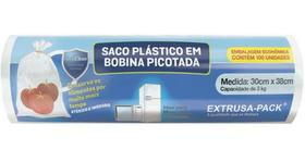 Saco Plástico P/ Alimentos - Bobina Picotada 30x38cm 100unid
