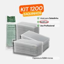 Saco Plástico Para Geladinho Transparente PEBD 5x24cm 1200 Unid Saquinho De Sacolé