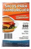 Saco Plástico para Hambúrguer 500 Unidades 18 x 14 cm