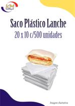 Saco plástico para lanches 20 X 10 c/500 unid. - Rizzo - hot dog, sanduiche, lanchonete (17133) Saco plástico para lanches 20 X 10 c/500 unid. - Rizzo - hot dog, sanduiche, lanchonete (17133)