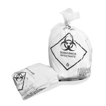 Saco Plástico Para Lixo Hospitalar Infectante Branco 30L 59cm x 62cm 9kg Rava - Rava Embalagens