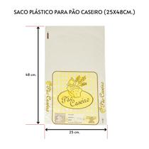 Saco plástico para pão caseiro 25x48cm. com 100 un.