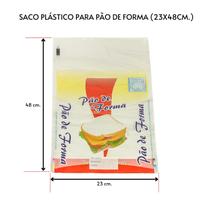 Saco plástico para pão de forma 23x48cm. com 100 un. Saco plástico para pão de forma 23x48cm. com 100 un.