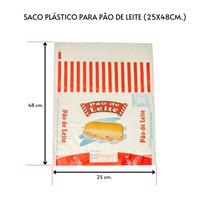 Saco plástico para pão de leite 25x48 cm. com 100 un.
