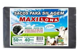 Saco Plastico Para Silagem / Entulho 51x110 Com 50 Unidades Preto Maxilona
