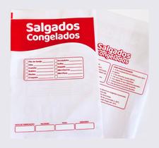 Saco Plástico PEBD Salgados Congelados Impresso 20x30x0,10