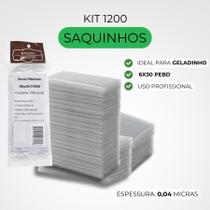 Saco Plástico Transparente Para Geladinho Saquinhos 6x30cm PEBD 1200 Unid Sacolé