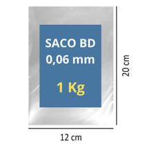 Saco Plástico Transparente Reforçado Bd espessura 6mm Para Talheres Geladinho 1kg (escolha Tamanho)