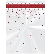 Saco poli transparente 10x14cm cute heart com 100 unidades cromus