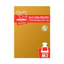 Saco Presente 20X29 Metalizado Dourado 50un Cromus