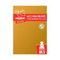 Saco Presente 25X37 Metalizado Dourado 50un Cromus