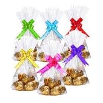 Saco Presente,doce,festa Transparente Celofane 15x22 50 Un