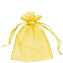 Saco Presente Organza 09x12cm Dourado