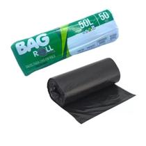 Saco Preto De Lixo 50 Litros Bag Roll Econômico 50 Unidades