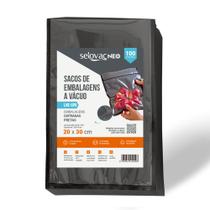 Saco Preto e Transp Gofrado para vácuo 20x30cm Pacote c/100