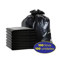 Saco Preto P/ Lixo 100 Litros Econômico 75x85cm - 100 unid