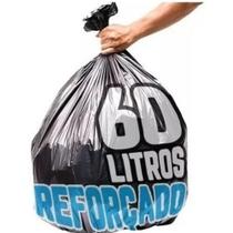 Saco Reforçado Para Lixo Preto 60 Litros Com Aprox 80Un