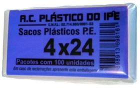 Saco sacole plastico pp baixa 4x24cm pct 100und balpast - BALPLAST